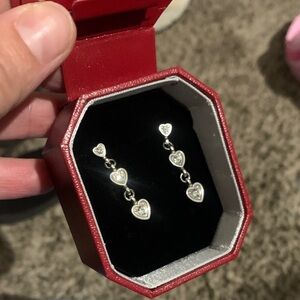 Elegant Brighton Silver Heart Drop Earrings